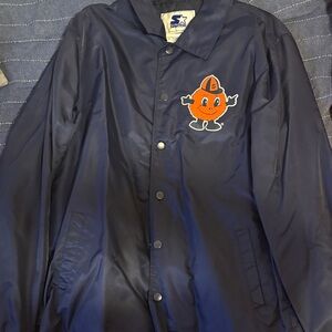 STARTER Navy Syracuse Orange Mascot Jacket